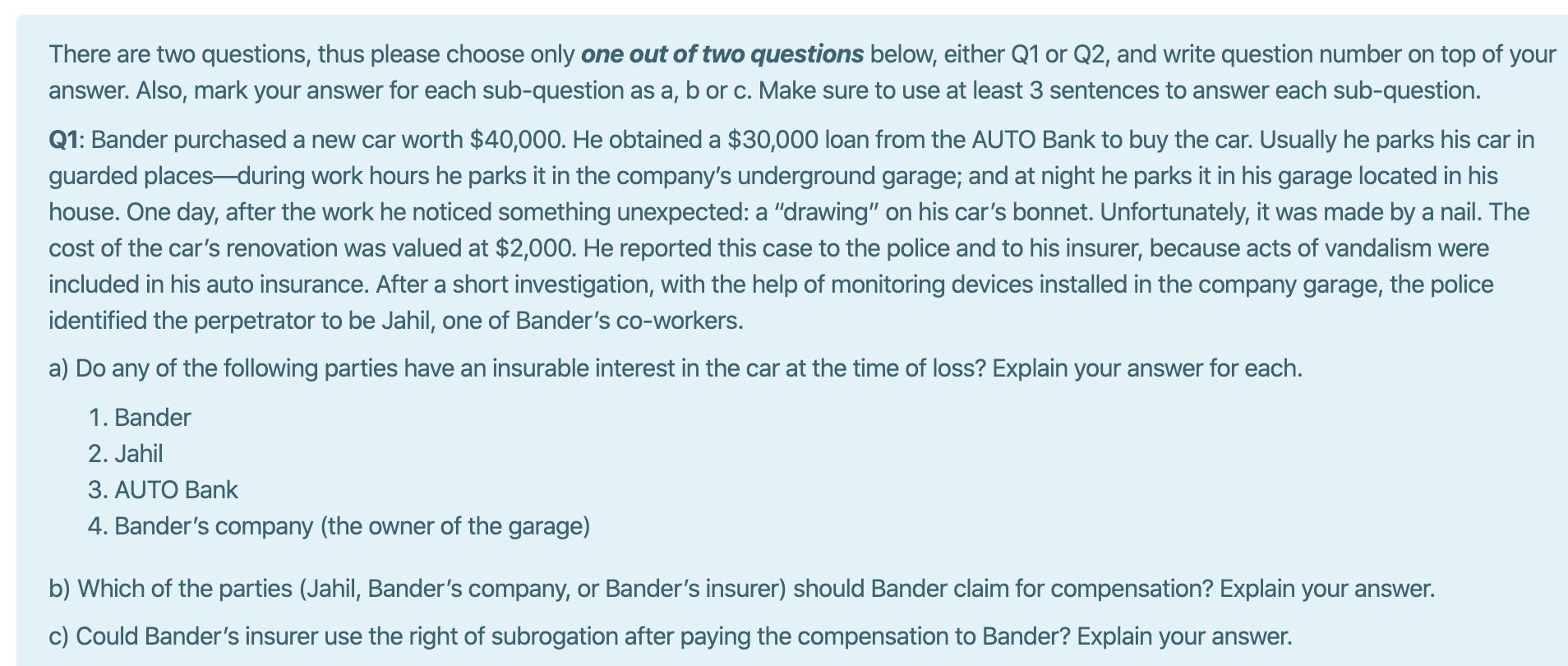  PART C ONLY PLEASE There are two questions, thus please choose