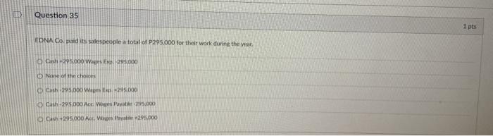 EDNA Co purchased land and building for P700,000 in cash. The bill