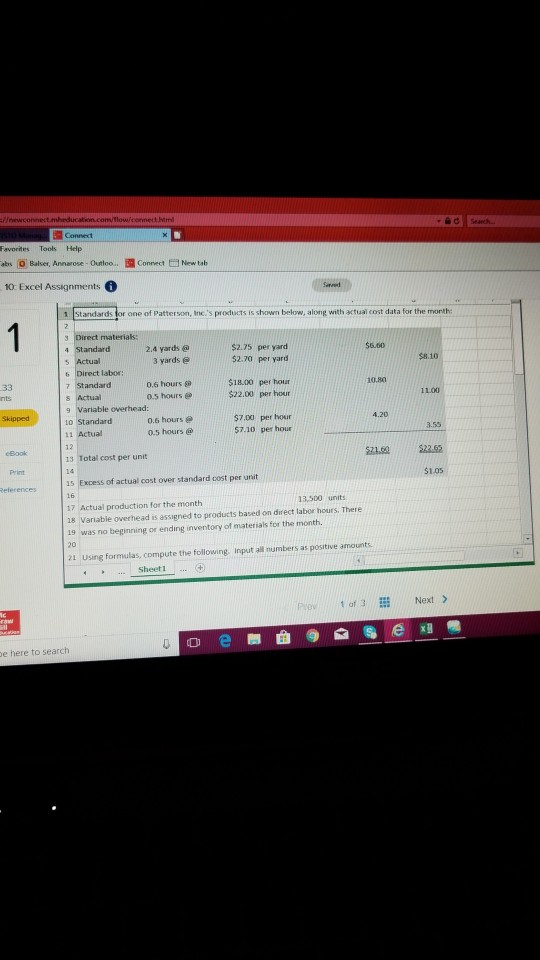 Math Functions Patterson, Inc tas pravided detal's of ts actual cast data