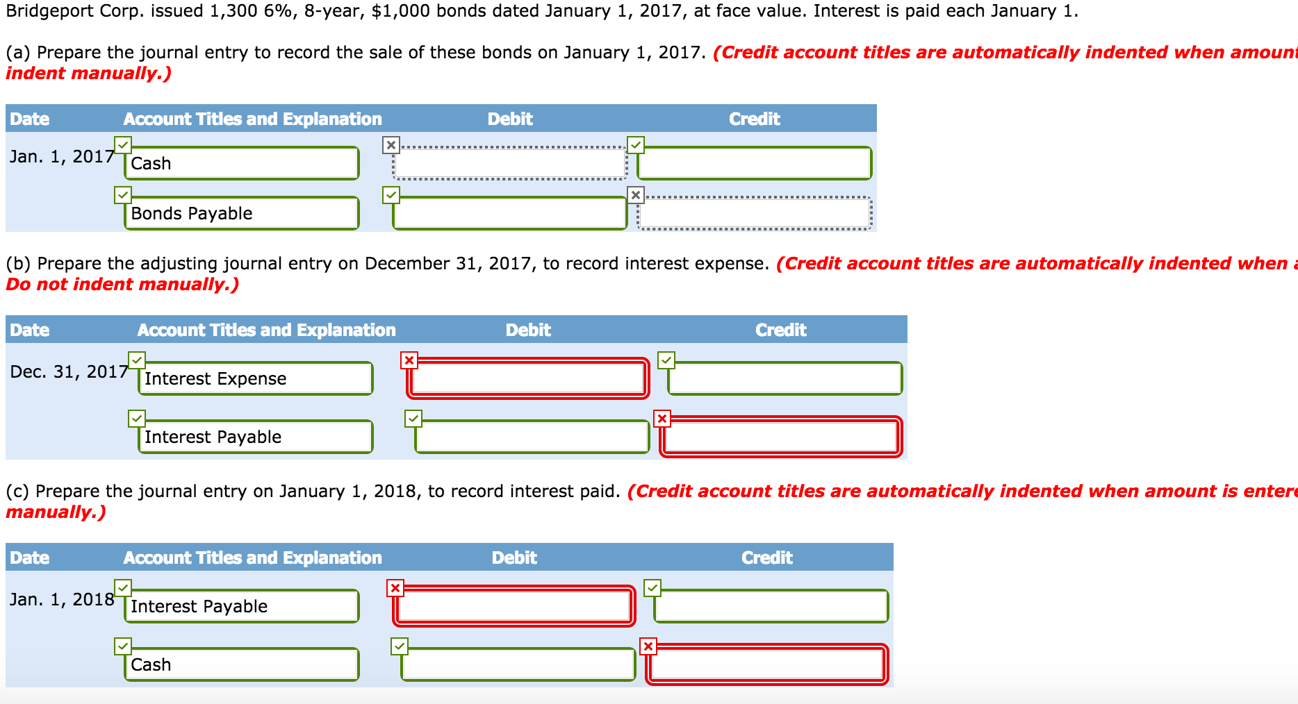  Bridgeport Corp. issued 1, 300 6%, 8-year, $1,000 bonds dated January