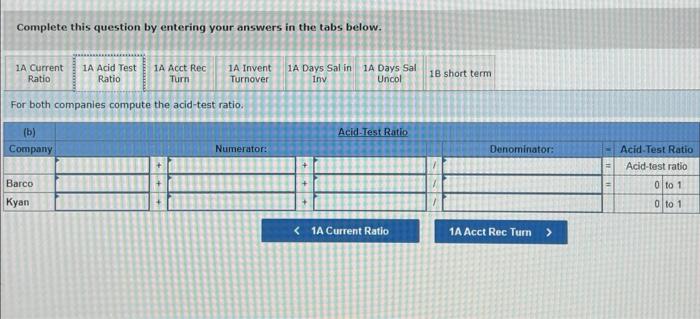 financial statements of two companies competing in the same industry follows. Problem