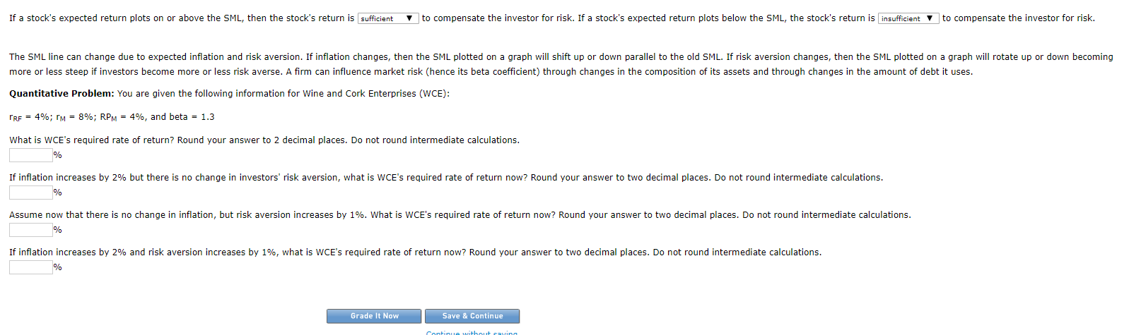 If a stock's expected return plots on or above the SML,