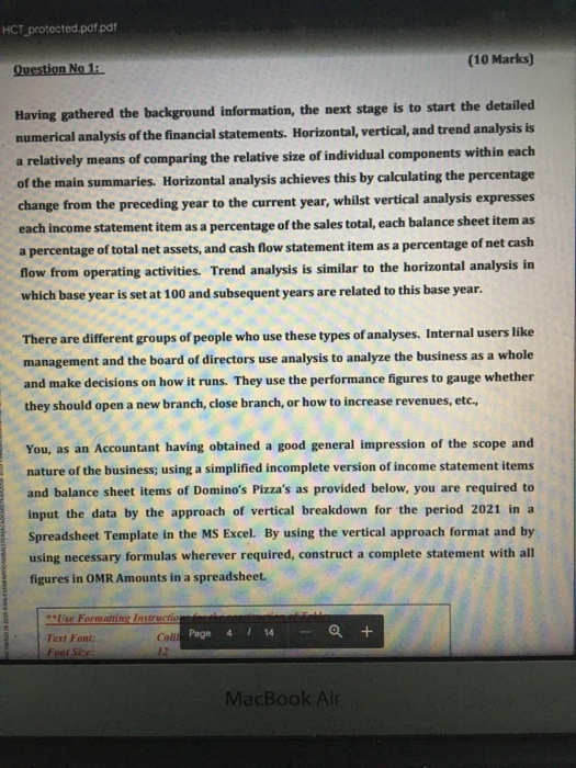  HCT protected.pdf.pdf (10 Marks) Question No 1: Having gathered the background
