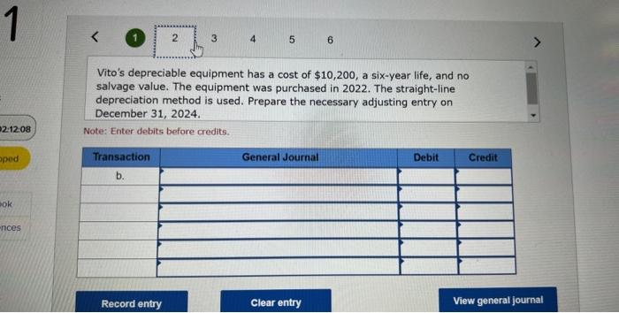 depreciable equipment has a cost of $10,200, a six-year life, and no