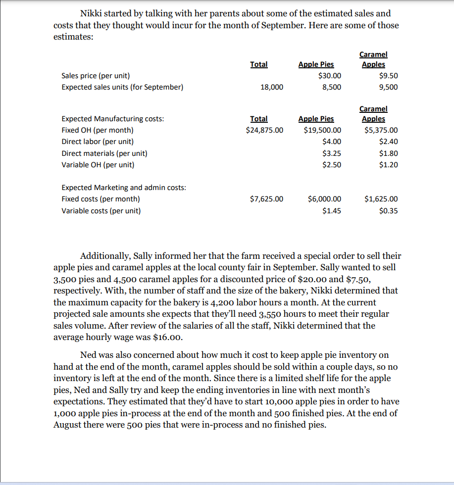 Please help answer question to problem 1 thru 3 and the Problem