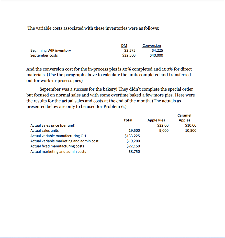 Analysis 1-3. Thank you so much! a. Computations for 8,500 Apple Pies