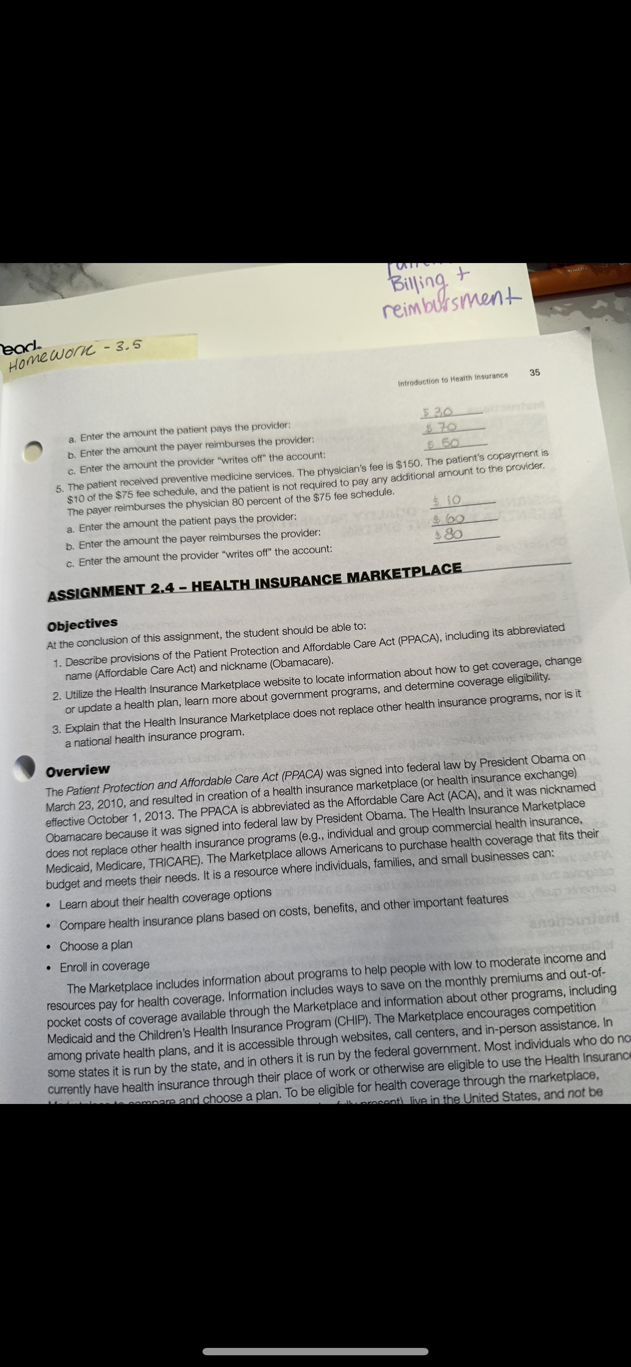I was instructed to complete figure 3-1 (sample managed care plan contract)