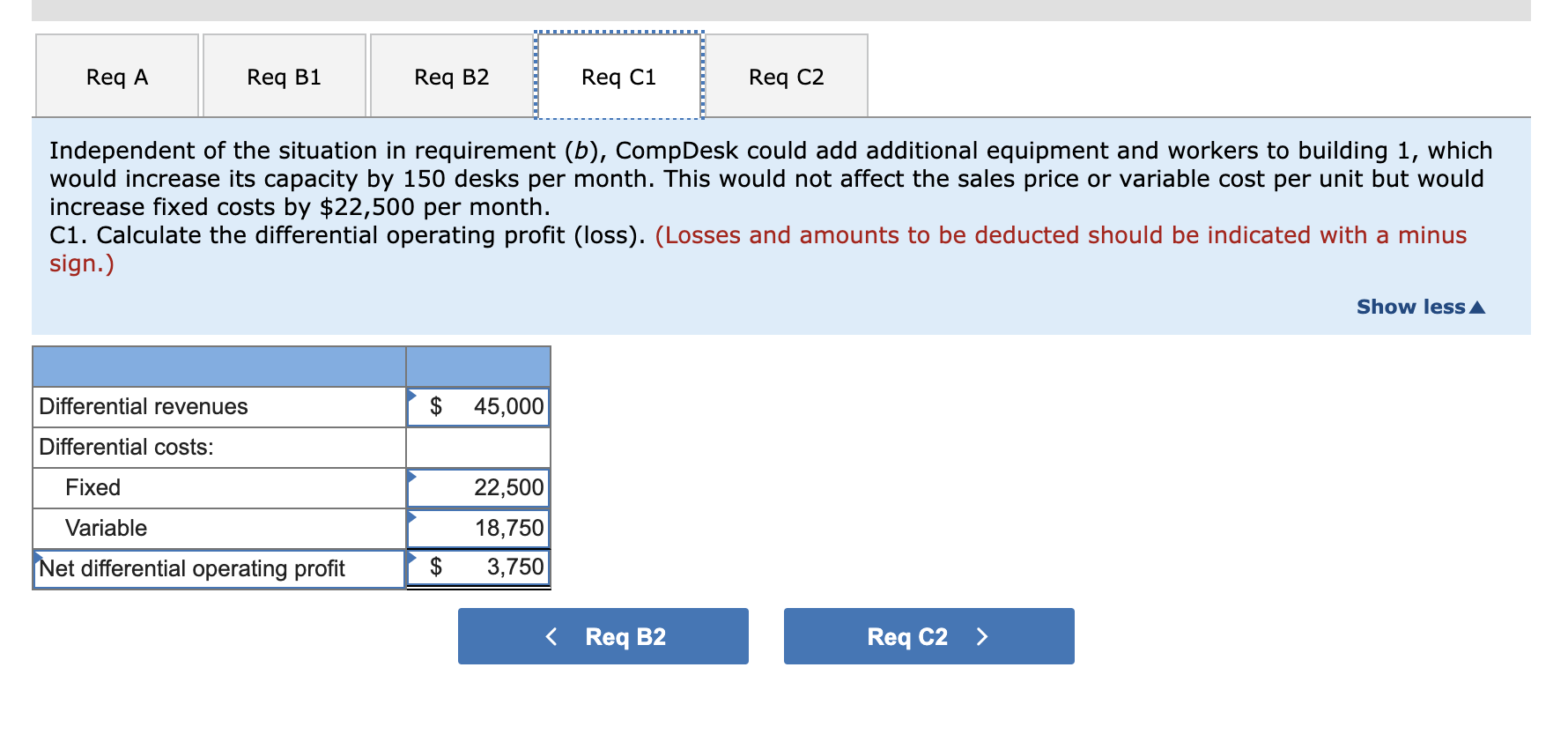 manufactured in building 1, and the chair is manufactured in building 2.