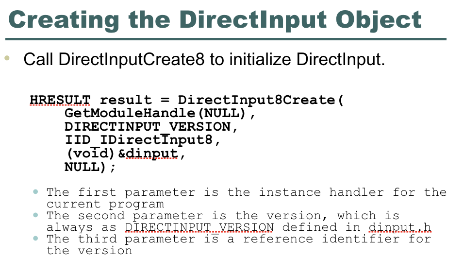 create a surface: Global variable: LPDIRECT3DSURFACE9 surfaceNULL; LPDIRECT3DSURFACE9 backbuffer = NULL; In