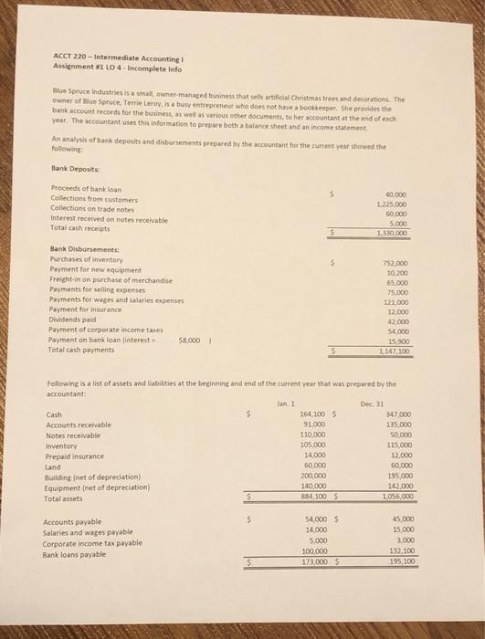  please answer the blank...dont make your own format...thnaks ACCT 220 -