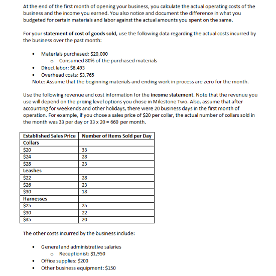 Thank you COGS: (NEEDS COMPLETED) INCOME STATEMENT: (NEEDS COMPLETED) VARIANCE ANALYSIS (NEEDS