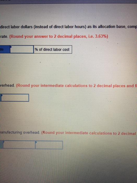 Applied manufacturing overhead (Round your intermediate calc O Type here to search