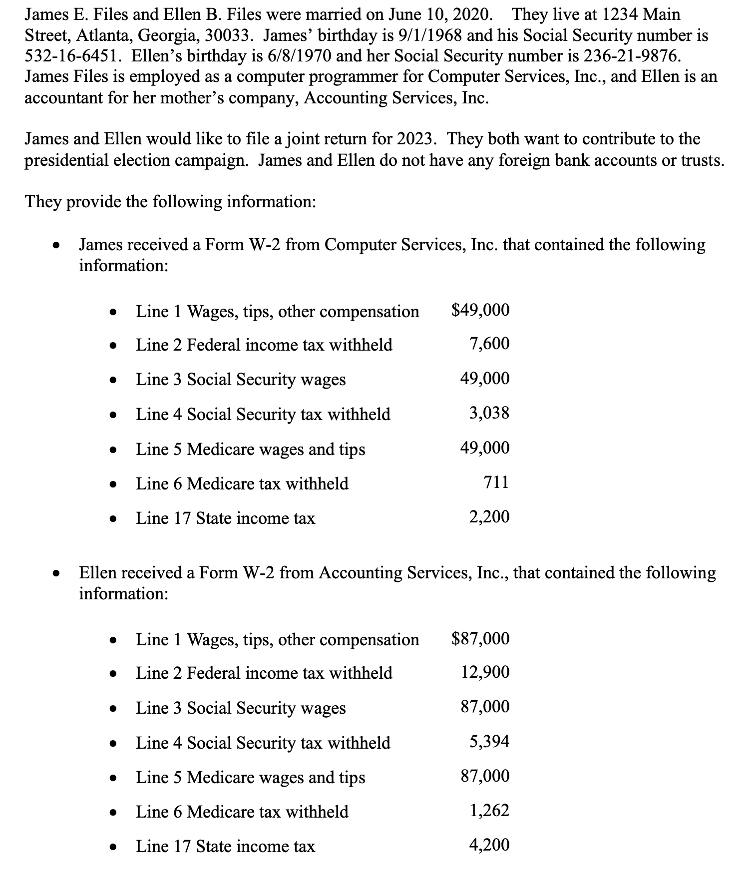  James E. Files and Ellen B. Files were married on June