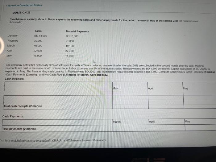 is $805. If the company has a minimum desired cash balance of