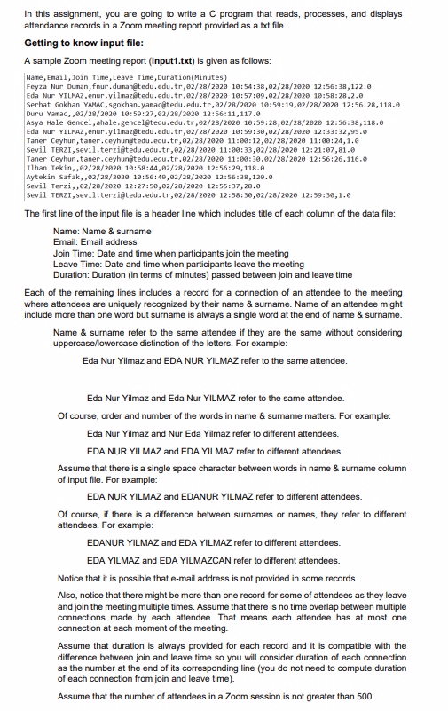  In this assignment, i want you to code in the C