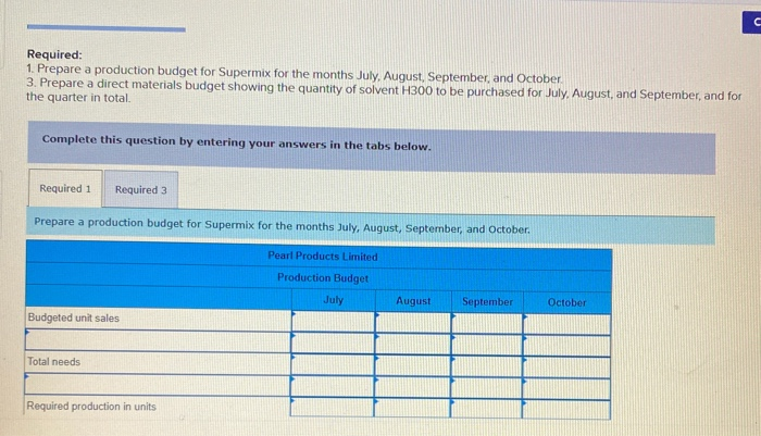 Direct Materials Budgets (L08-3, L08-4) Pearl Products Limited of Shenzhen, China, manufactures