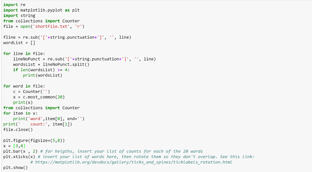 QUESTION: Scan through a file and make a bar chart of the