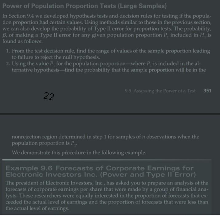  Power of Population Proportion Tests (Large Samples) In Section 9.4 we
