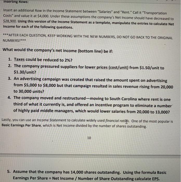 the very first exercise--the one where you created the equation "PROFIT =