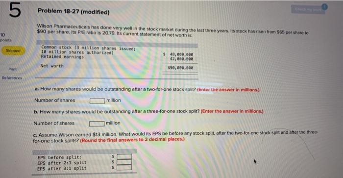  5 Problem 18-27 (modified) Wilson Pharmaceuticals has done very well in