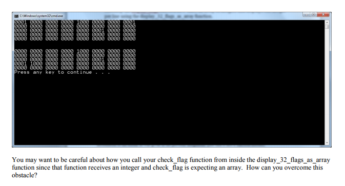 wise operators and shifts. Consider the following modification of the main program