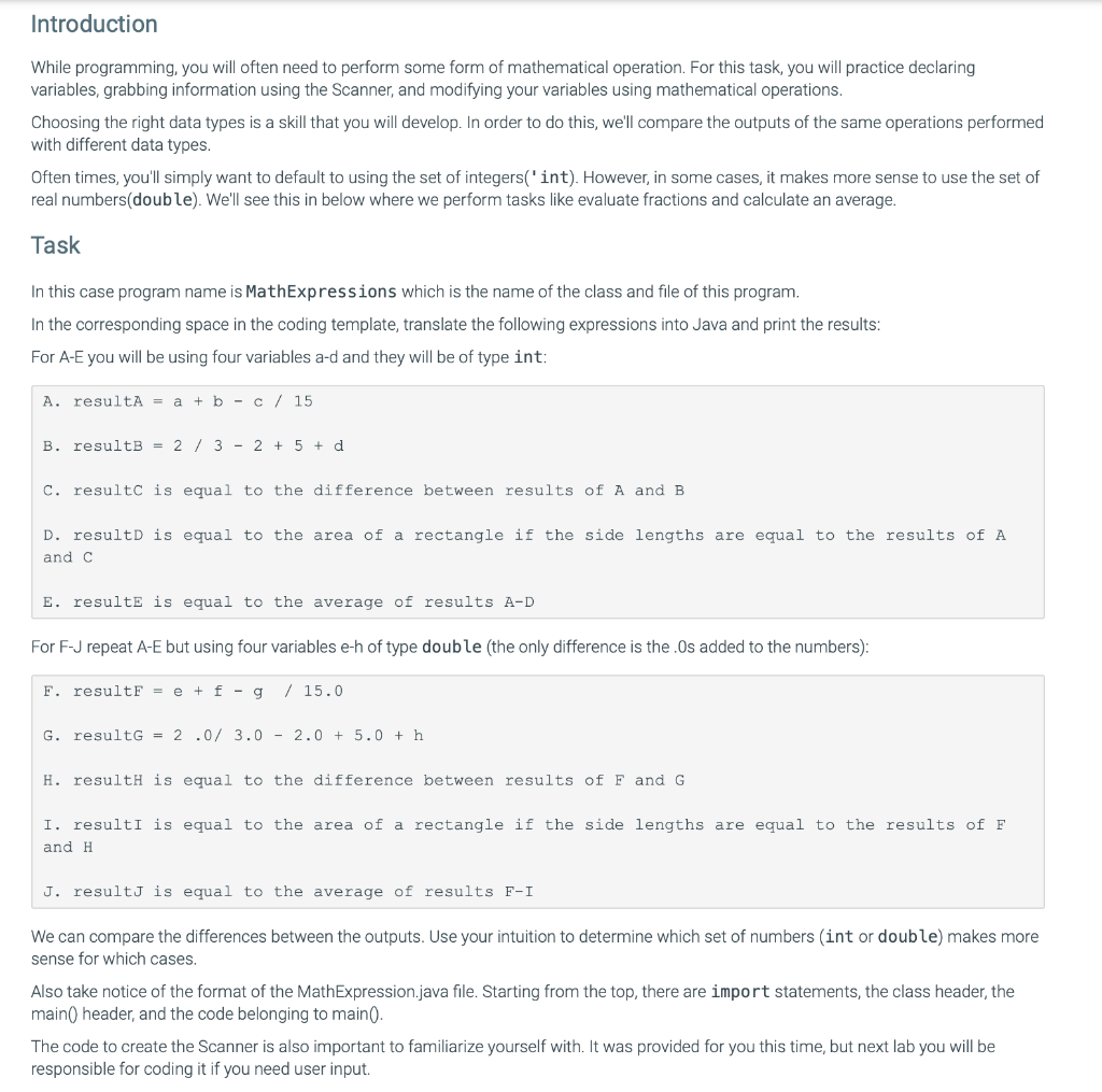in java Introduction While programming, you will often need to perform some