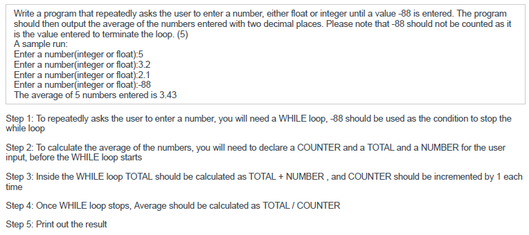  Write a program that repeatedly asks the user to enter a