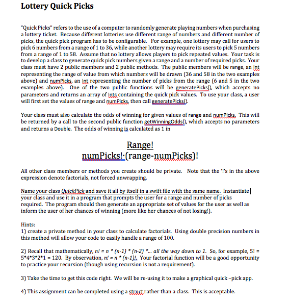 Programming Language: Swift 4.0.3. Can you please separate the code as follows: