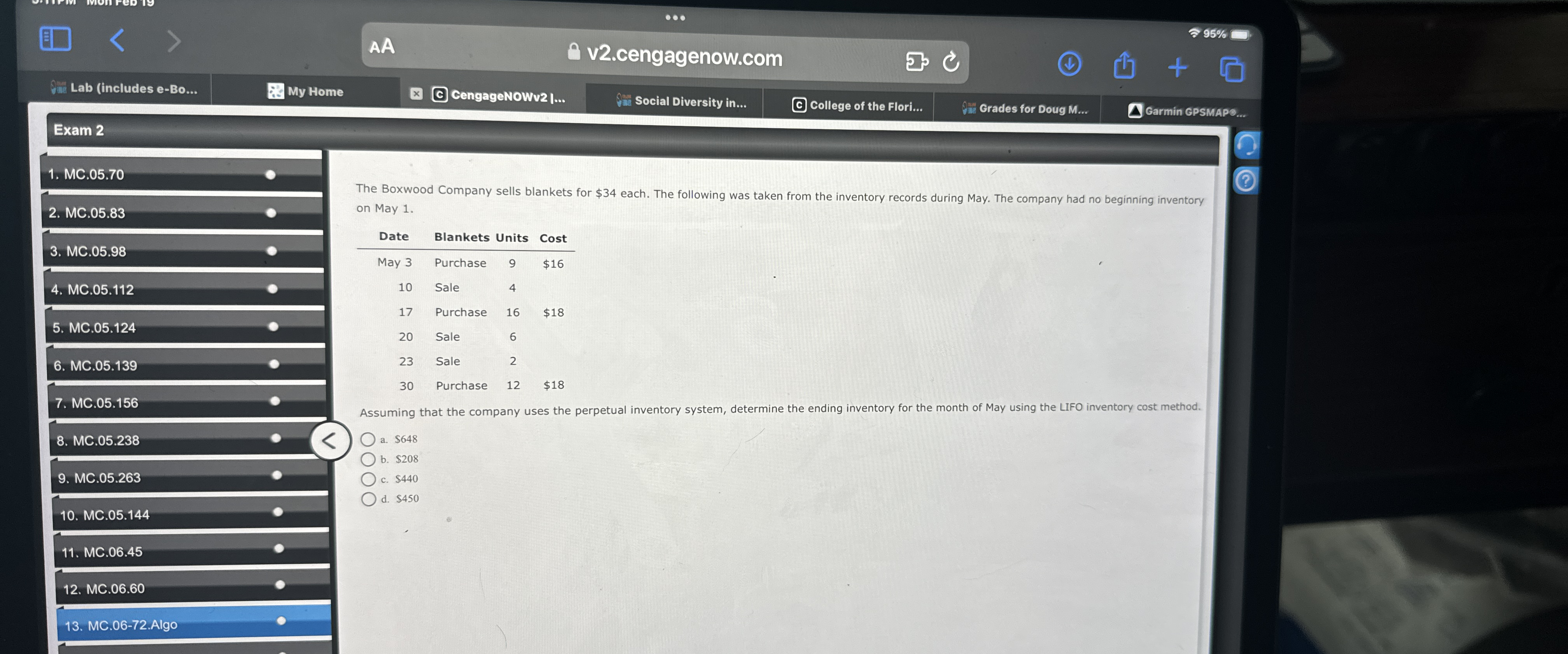  AA v2.cengagenow.com 95% Qfill Lab (includes e-Bo... hy Home CengageNOWv2 I...