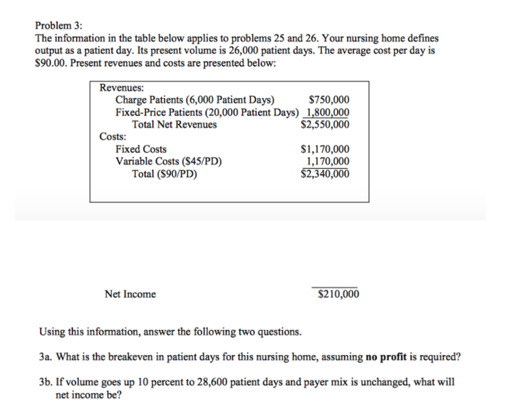  The information in the table below applies to problems 25 and