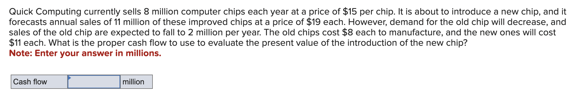  Quick Computing currently sells 8 million computer chips each year at