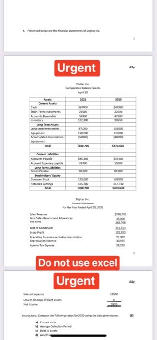  do not use excel urgent please Urgent ASE Comwe het Assets