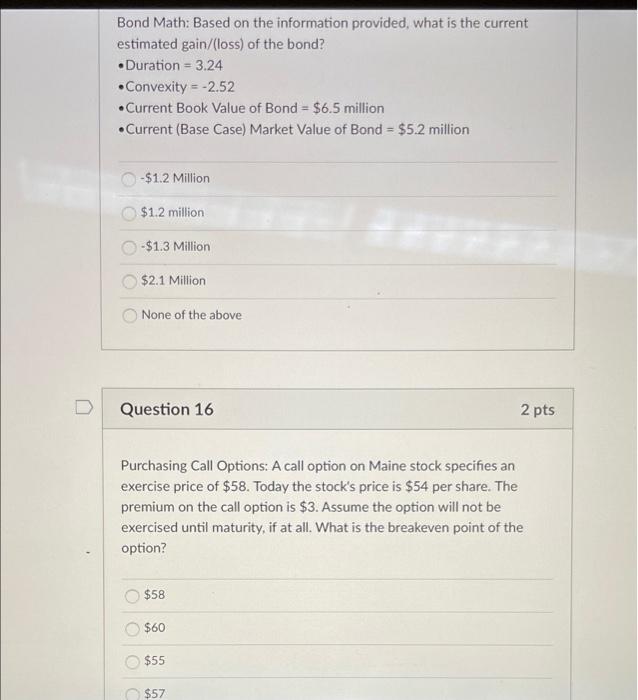  Bond Math: Based on the information provided, what is the current