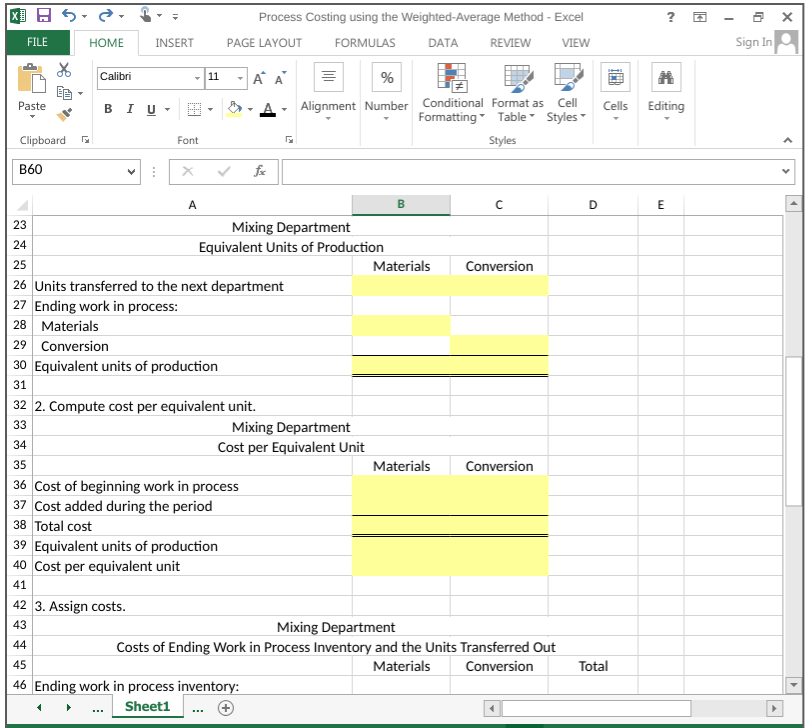 using the weighted-average method. Compute the cost per equivalent unit using the