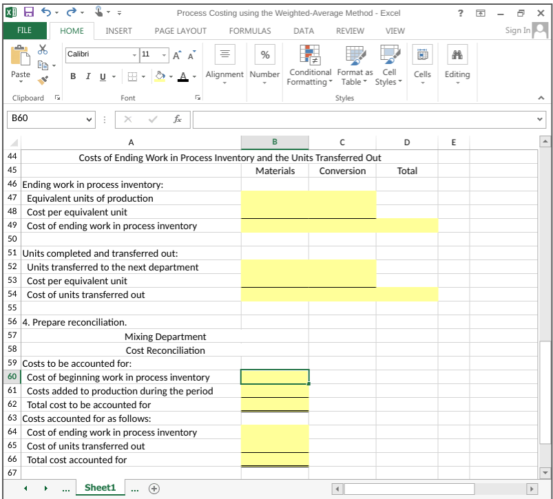 weighted-average method. Assign costs to units using the weighted-average method. Prepare a