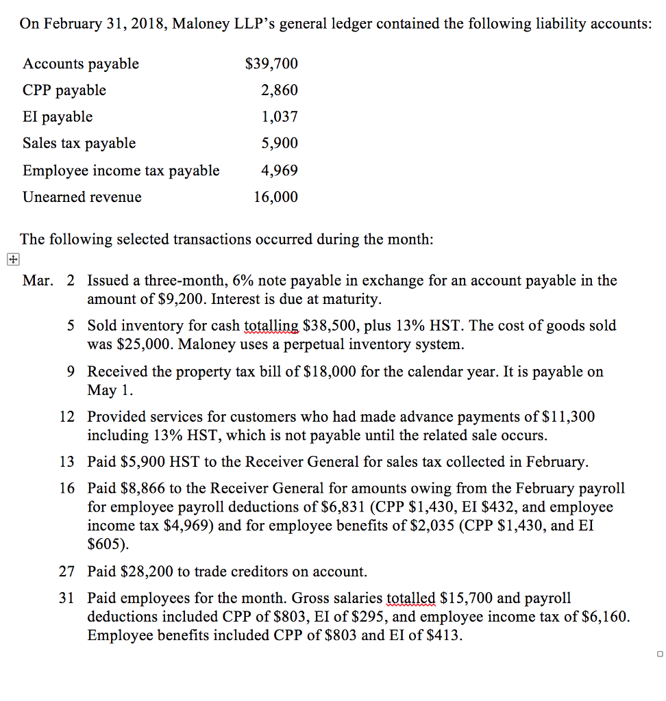 Can someone help prepare the current liabilities section of the Balance Sheet