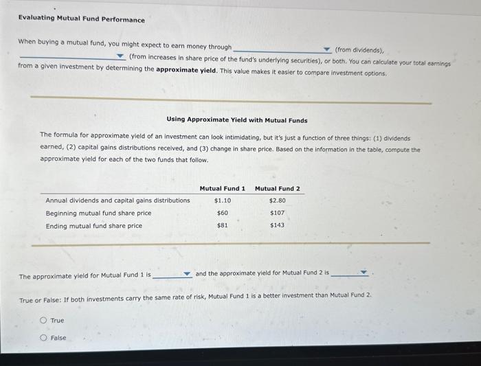  Evaluating Mutual Fund Performance When buying a mutual fund, you might