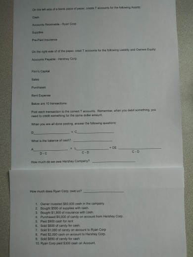 need help with this practice with T accounts On the side