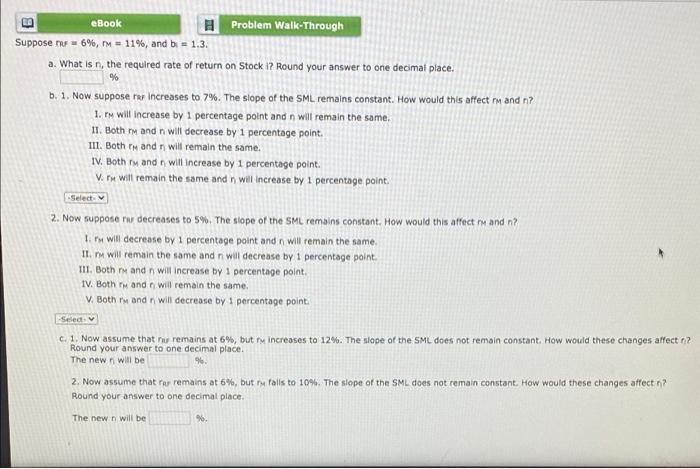 confused B % eBook Problem Walk-Through Suppose nv - 6%, (M =