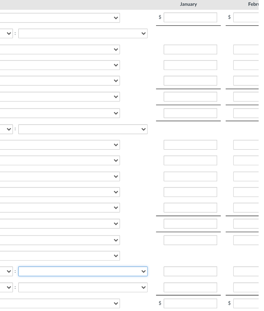 purchases 125,040 130,250 Direct labor 93,780 104,200 Manufacturing overhead 72,940 78,150 Selling
