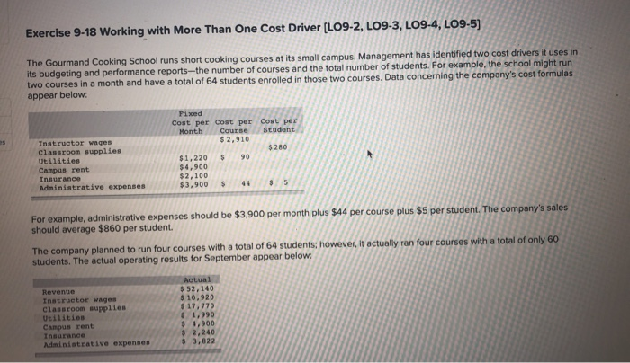  Exercise 9-18 Working with More Than One Cost Driver (LO9-2, LO9-3,