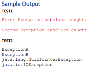 // Test1.java // Catching subclass exceptions public class Test1 { // The