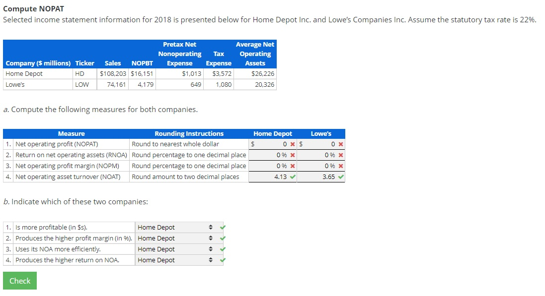 please answer whatever you can! thank you in advance. Compute NOPAT Selected