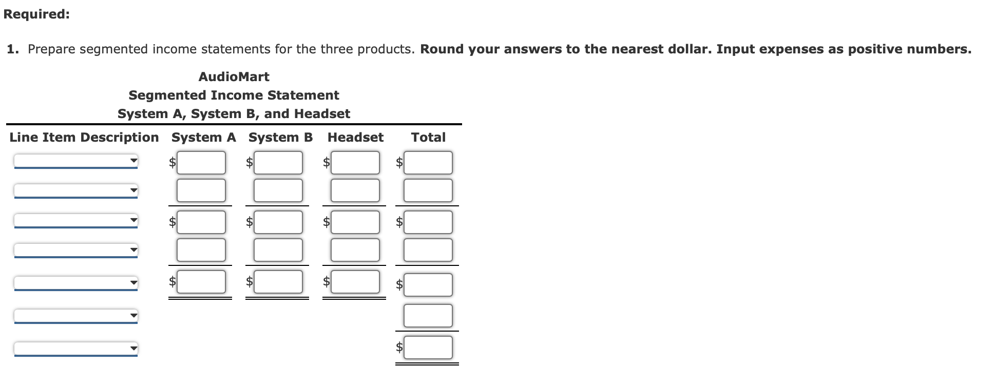 in proportion to its revenues. 26%. Round all answers to the nearest
