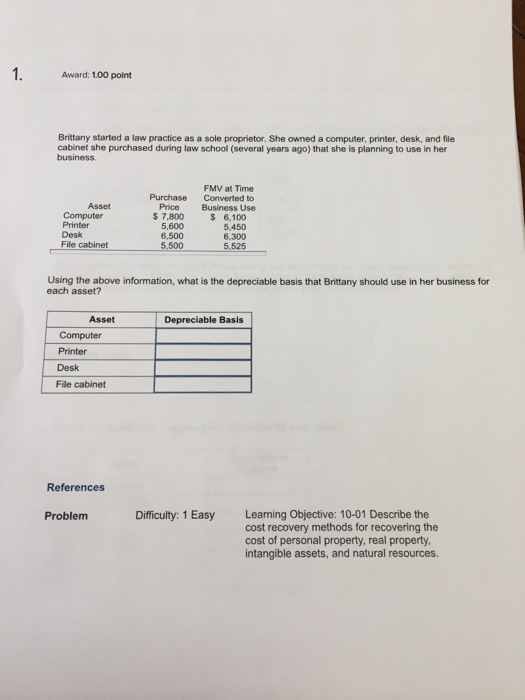  Award: 1.00 point Brittany started a law practice as a sole