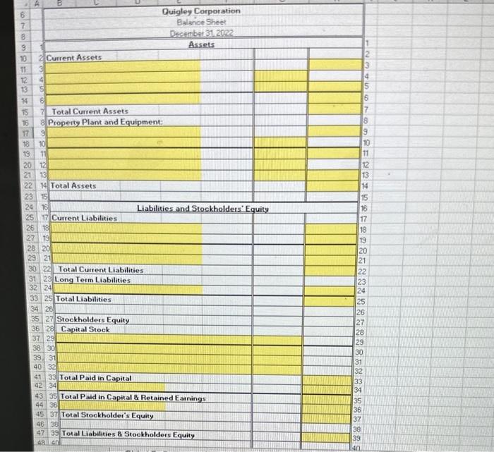 1. On January 1, 2022, Quigley issued 1,000 shares of $20 par,
