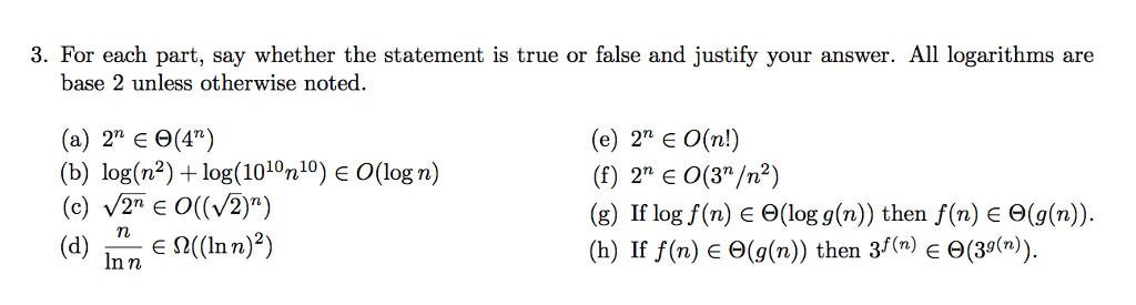 Please do E, F, G and H. 3. For each part, say