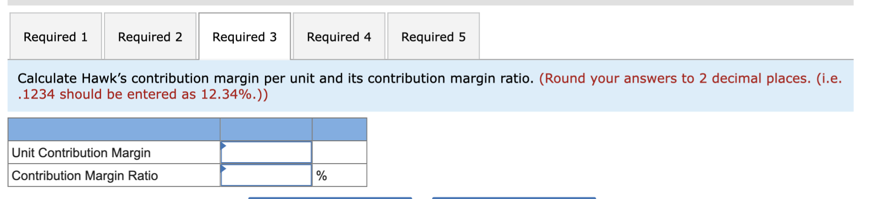 (Enter your answer rounded to 2 decimal places.) Total Contribution Margin Hawk