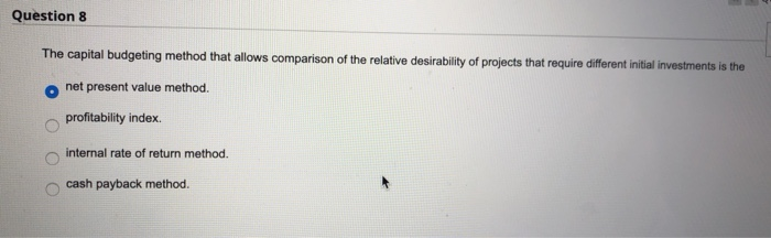  is that corrwct answer ... ia net present value method ?