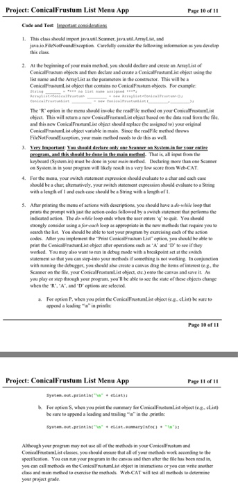 and (8) quit the program. [You A Conical Frustum is a Frustum